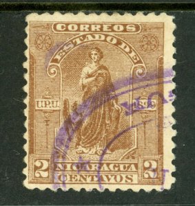 Nicaragua 1899 Seebeck 2¢ Justice Postally Used B706 ⭐⭐⭐⭐⭐⭐