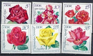 Germany DDR 1378-83 MNH 1972 Roses (ak2440)