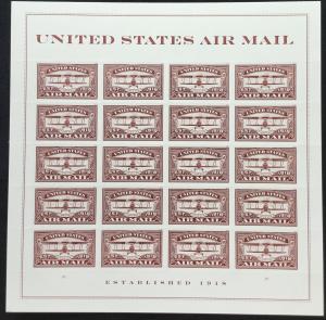 US #5282 MNH Pane of 20 (.50) Air Mail Curtiss JN-4H “Jenny” Red $20.00
