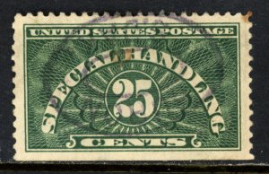 SCOTT QE4 1925 25 CENT SPECIAL HANDLING ISSUE EFO VARIETY USED VF CAT $50!