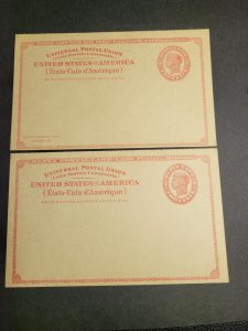 US Postage cards, Universal Postal Union, Message and Reply cards