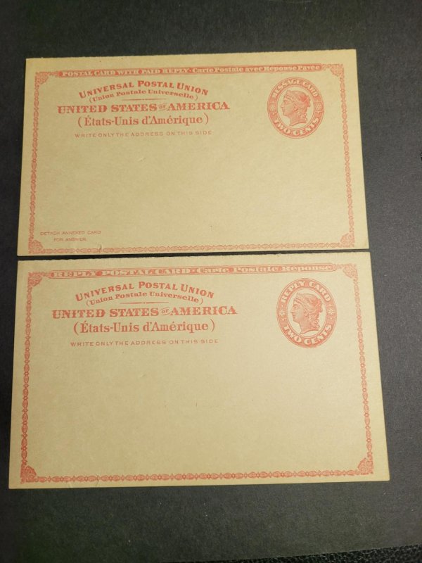 US Universal Postal Union Message and Reply cards