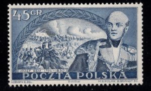 Poland Scott 489 MNH** General Josef Bem  battle scene stamp