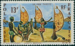 French Polynesia 1966 Sc#C44,SG62 13f Tahitian Dancer and Band MNG