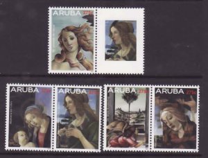 Aruba-Sc#461-5- id5-unused NH set-Botticelli paintings-2015-