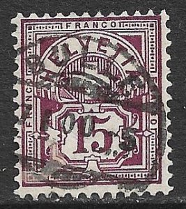 SWITZERLAND 1882-99 15c Violet Wmk 182 Sc 76 VFU