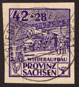 1946, Germany, East Saxony 42+28pf, Used, Sc 13NB3a