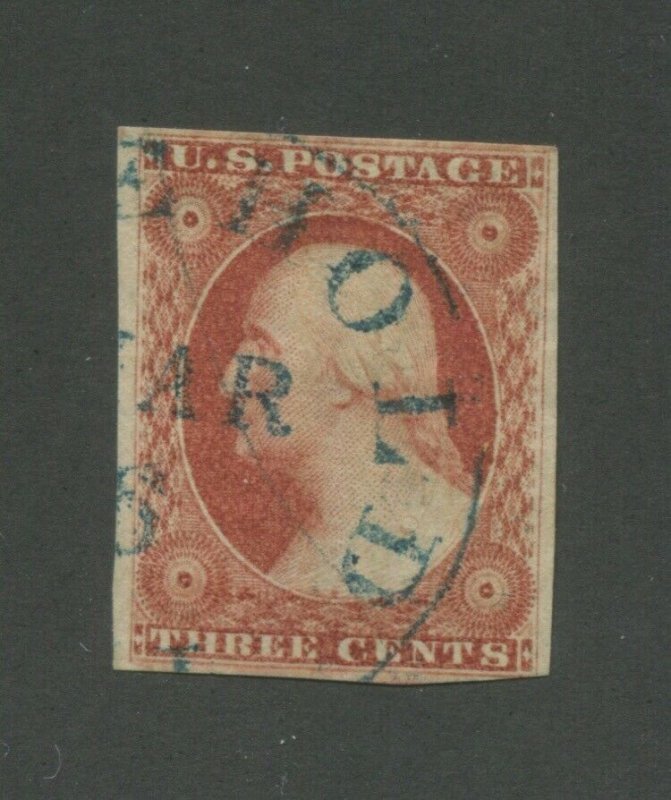 1851 United States Postage Stamp #10 Used VF Postal Cancel