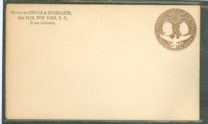 US U350 1893 5c Columbus & Liberty with preprinted corner card