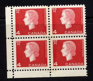 Canada #404p mint corner block