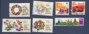 SINGAPORE - Scott 129-132, 133, 135 & 137  - used - 1971