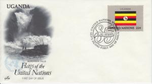 1985 United Nations Flag - Uganda (Scott 454) Artcraft 