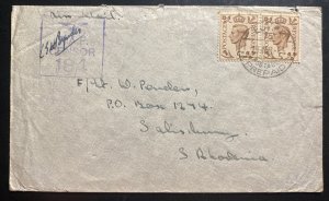 1943 Middle East Force PO Egypt Censored Cover to Salisbury southern Rhodesia