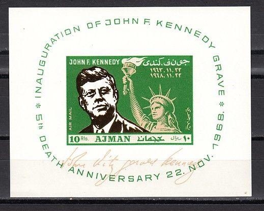 Ajman, Mi cat. 326, BL65 . Death Anniversary of President Kennedy s/sheet. ^