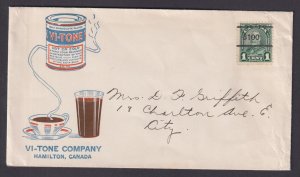 Canada 5-163 Hamilton precancel style 5 on Vi-Tone advertising cover.