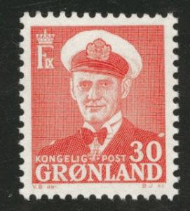 Greenland Scott 34 MNH** 30o Frederik IX stamp CV$0.40