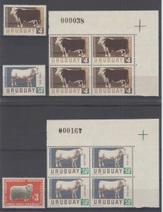 URUGUAY 1966-76 Sc C290, C296, C304, C398 & C406a-C406b MULTIPLES+ CV$179.65