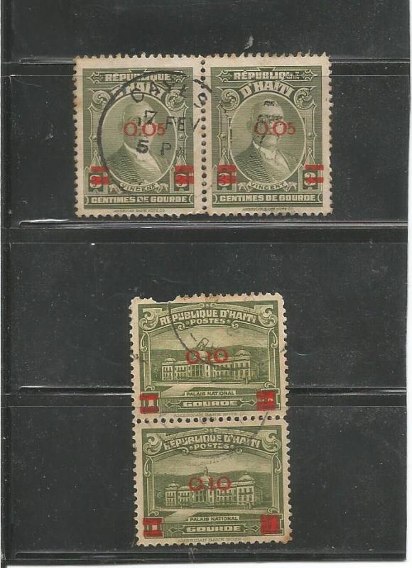 #358 President Vincent Pair & #359 National Capital Pair Postal Used