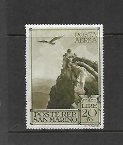 SAN MARINO, CB1, MINT HINGED, PENMARK ON BACK, VIEW OF SAN MARINO