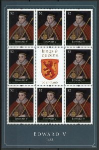 St Vincent & Grenadines Royalty Stamps 2010 MNH Kings & Queens Edward V 8v M/S