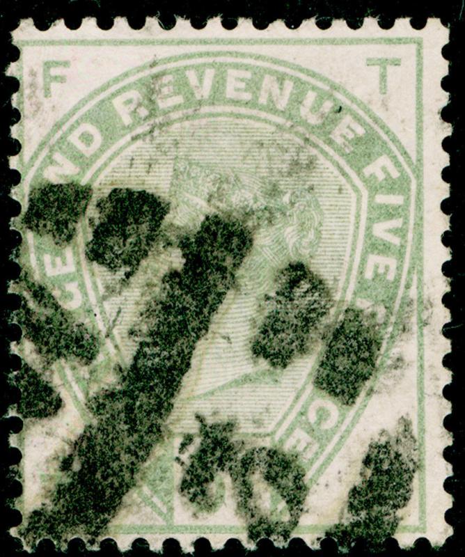 SG193, 5d dull green, USED. Cat £200. TF 