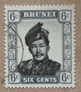 Brunei 1952 6c Sultan, used. Scott 87, CV $0.25.   SG 104