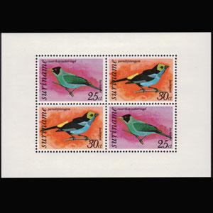 SURINAM 1977 - Scott# C60a S/S Local Birds NH