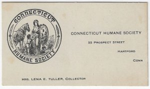 Circa 1885 - Humane Society Business Card - Ephemera 1079