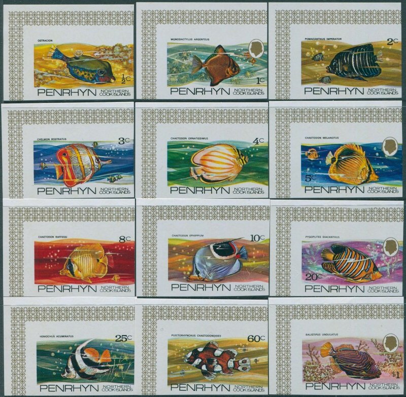 Cook Islands Penrhyn 1974 SG56-67 Fish (12) imperforate MNH