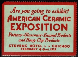 1929 US Poster Stamp American Ceramic Exposition MNH