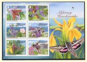 Alderney 2010 Hawk Moths Mini Sheet SGMSA421 Unmounted Mint