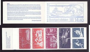 D1-Sweden-Sc#1383a-unused NH booklet-Trains-Boats-Sports-Ten