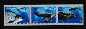 Finland # 1183, Fish Self Adhesive Strip of 3, Mint NH, 1/2 Cat.