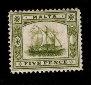 MALTA  Scott 45 MH* ancient boat stamp