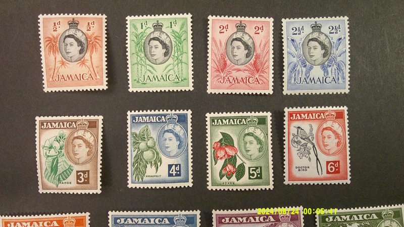 Jamaica 1956 Scott# 159-174 Complete Mint XF NH set of 16