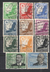 Germany - Third Reich 1934 Sc# C46-C56 Used G/VG - 1934 Air Mail issues.