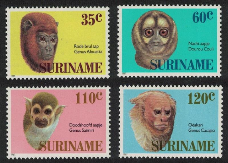 Suriname Monkeys 4v SG#1299-1302