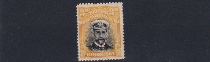 RHODESIA  1913 - 19  S G 215  3D  BLACK & YELLOW    MH 