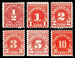 Scott J79-J84 1931 .5c-10c Postage Dues All Mint OG NH