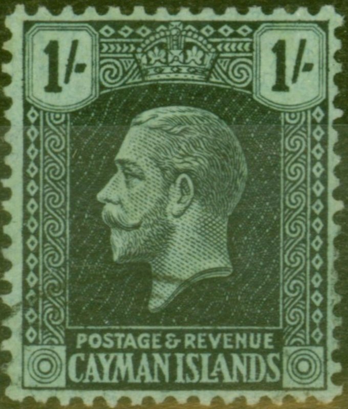 Cayman Islands 1925 1s Black-Green SG79 V.F.U