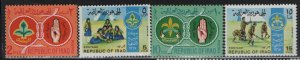 IRAQ, 457-460, MNH, 1967, IRAQ GIRL SCOUT EMBLEM & SIGN