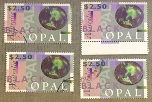 Australia 1430 / Lot of 4 1995 $2.50 Holographic Black Opal Stamps, Used