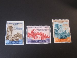 San Marino 1956 Sc 386-88 set MH