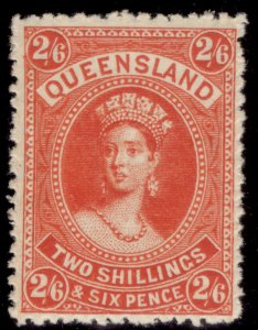 AUSTRALIA - Queensland QV SG158, 2s 6d vermilion, NH MINT.