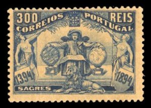 Portugal 107, $215, 1894 300r dark blue, heavy hinge remnant
