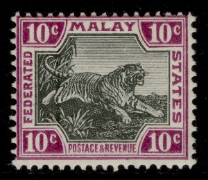 MALAYSIA - Fed. Malay EDVII SG43e, 10c jet-black & brt purple, M MINT. Cat £110.