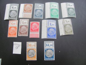 GERMANY 1933 MNH  SC 415/431 LOT WITH # TABS  XF (124)