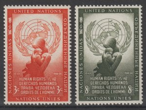 United Nations Scott# 29-30 1954 MNH