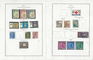 Malta Stamp Collection on 24 Steiner Pages, 1928-1972, JFZ