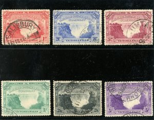 Rhodesia 1905 Victoria Falls Issue set complete VFU. SG 94-99. Sc 76-81.